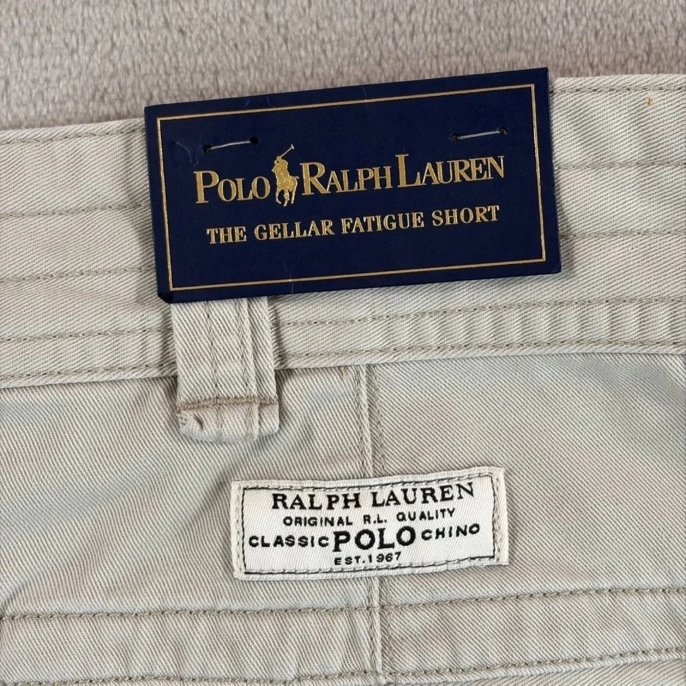 Vintage Polo Ralph Lauren Gellar Fatigue Cargo Shorts in Stone Men 40x10.5 NWT